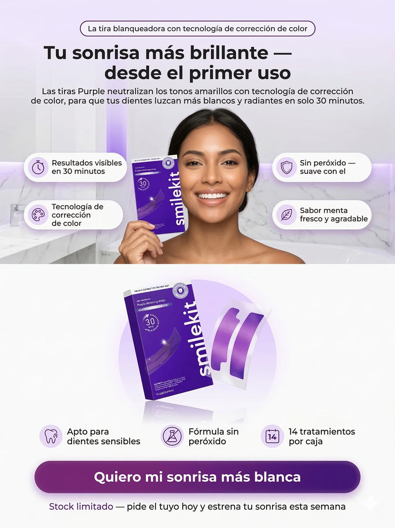 smilekit Tiras Blanqueadoras Moradas