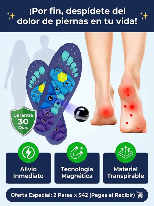 Plantillas Magnéticas de Acupresión para Pies Cansados