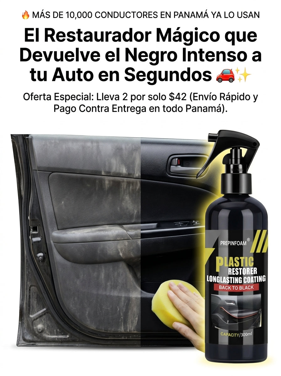 Spray Restaurador de Plásticos para Auto – Negro Intenso