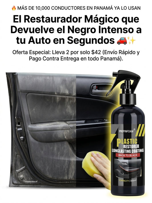 Spray Restaurador de Plásticos para Auto – Negro Intenso